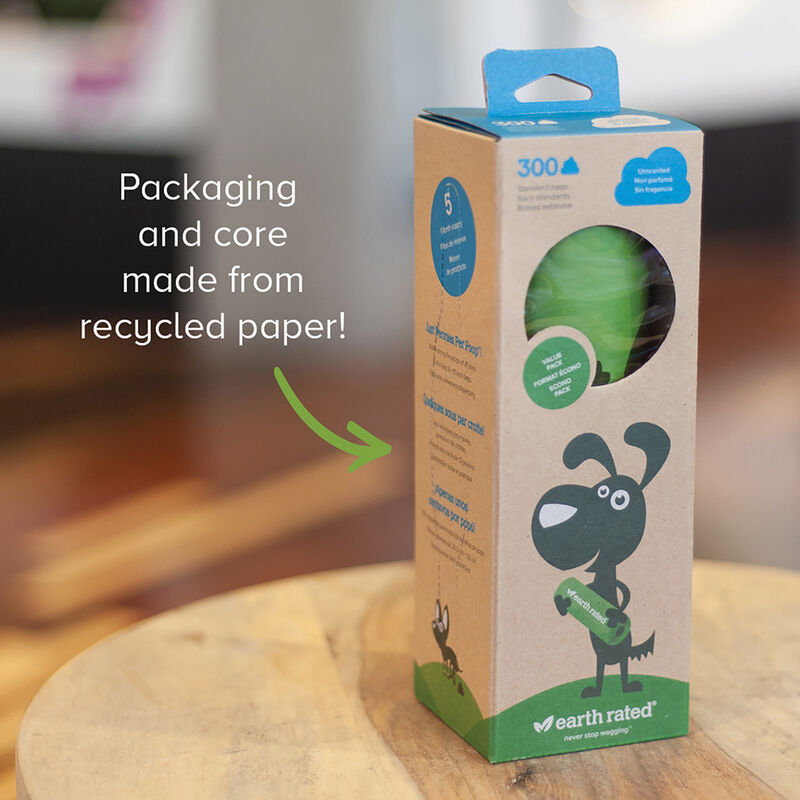 Earth Rated, PoopBags Unscented Refill Roll - 300 Ct image number null