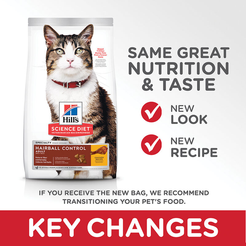 Science Diet, Adult Hairball Control Chicken Recipe Dry Cat Food - Dry Cat Food image number null