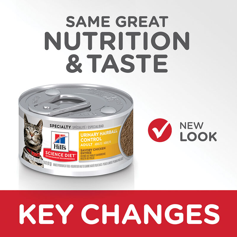 Science Diet, Adult Urinary & Hairball Control Savory Chicken Canned Cat Food - Wet Cat Food image number null