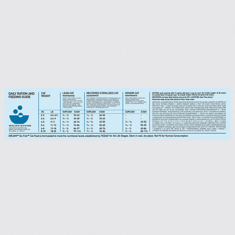 Orijen, Feline Adult Six Fish - Dry Cat Food image number null