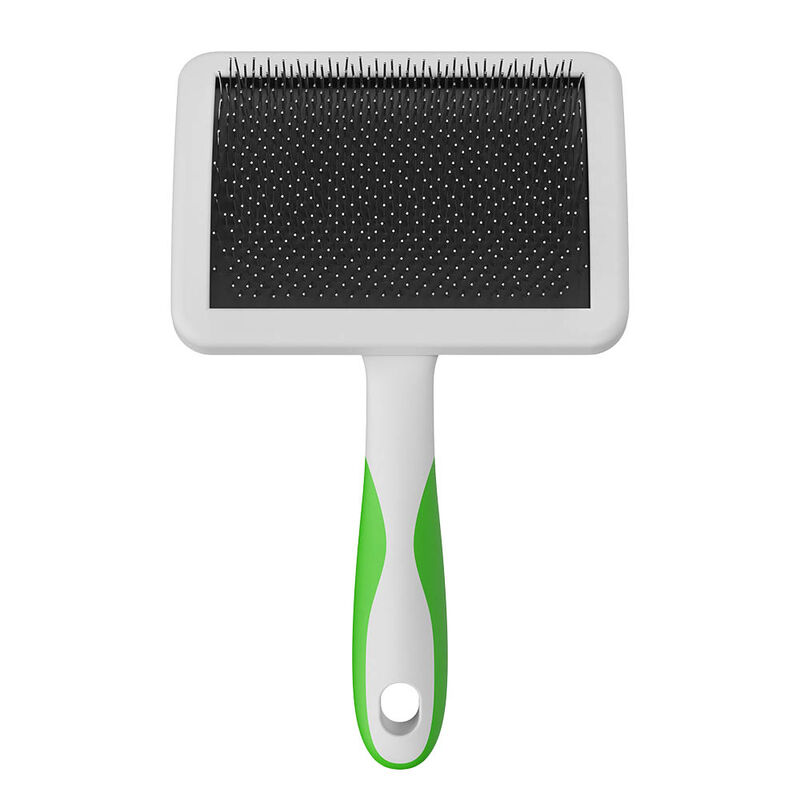 Andis, Firm Slicker Brush - Green/White - Large - Grooming Brushes & Slickers image number null
