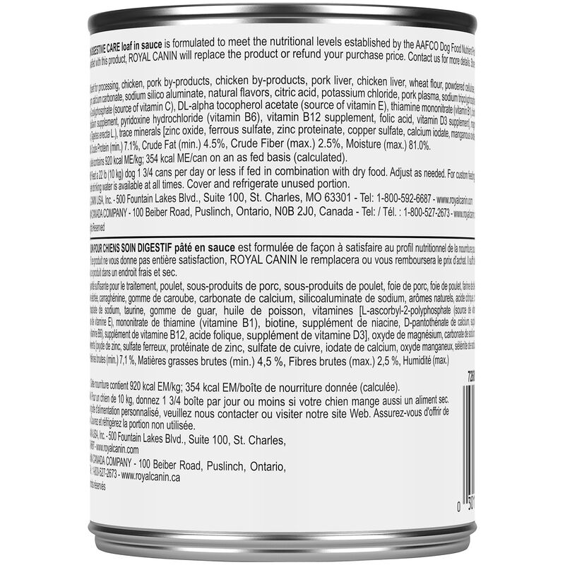 Royal Canin, Canine Care Nutrition Digestive Care Adult Loaf in Sauce - Wet Dog Food image number null
