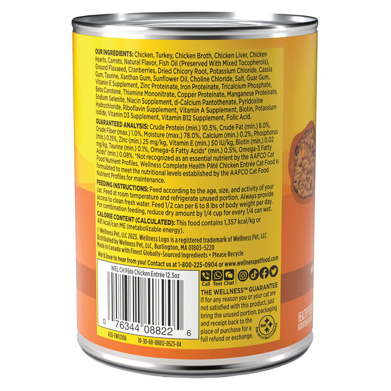 Wellness, Canned Cat Food, Complete Health, Chicken - Wet Cat Food image number null