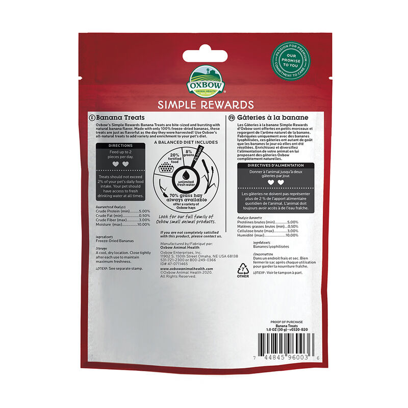 Oxbow, Simple Rewards, Banana Treats - 1 oz image number null