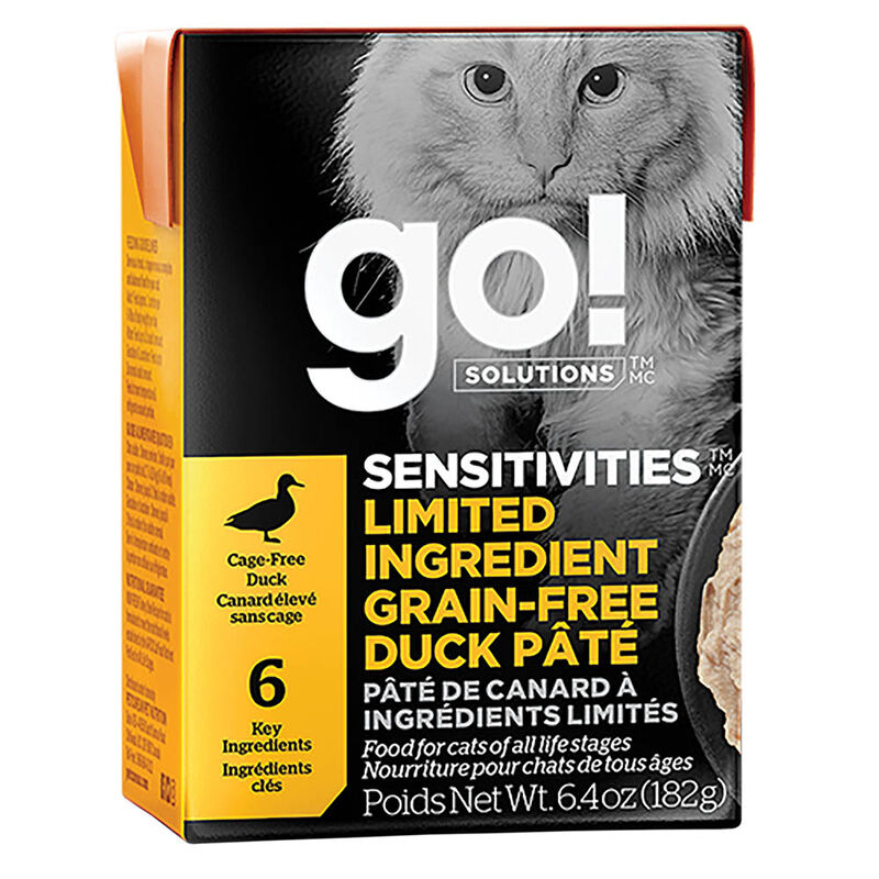 GO! SOLUTIONS, SENSITIVITIES Limited Ingredient Grain Free Duck PÃ¢tÃ© for cats - Wet Cat Food image number null