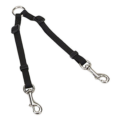 Coastal, 2 Dog Adjustable Coupler - Black - 3/8x18-24" - Dog Leash