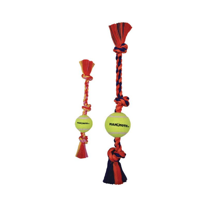 Mammoth, Flossy Chews - Mini 3 Knot Tug with Tennis Ball image number null