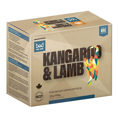 Big Country Raw, Fare Game - Kangaroo and Lamb - 4 x 1/2 lb - Frozen Cat Food
