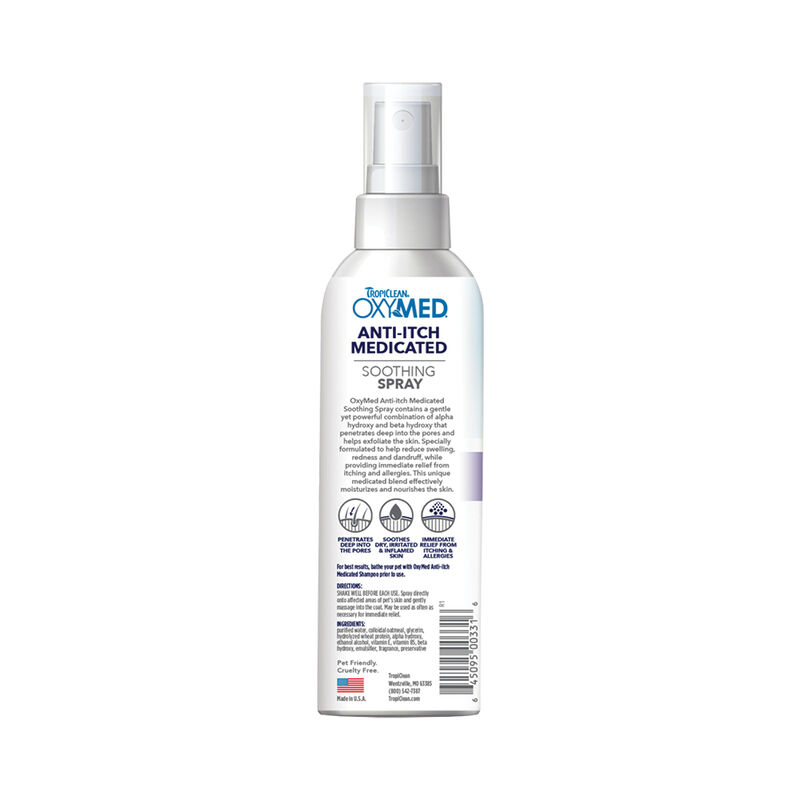 Tropiclean, Oxy-Med Anti-Itch Spray - 8 oz image number null