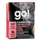 GO! SOLUTIONS, CARNIVORE Grain Free Salmon + Cod PÃ¢tÃ© for cats - Wet Cat Food image number null