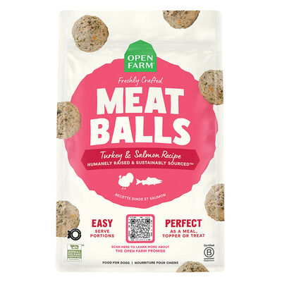 Open Farm, Freshly Crafted Meatballs Turkey & Salmon Recipe Open Farm, Freshly Crafted Meatballs Turkey & Salmon Recipe