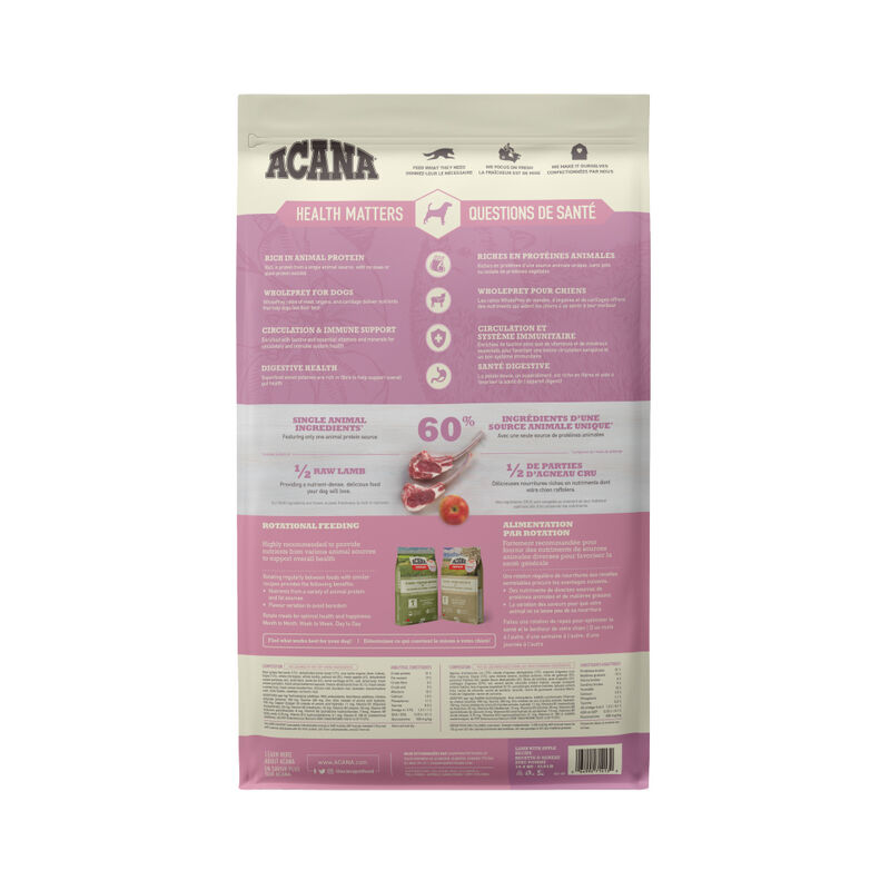 Acana, Adult - Singles Lamb & Apple - Dry Dog Food image number null