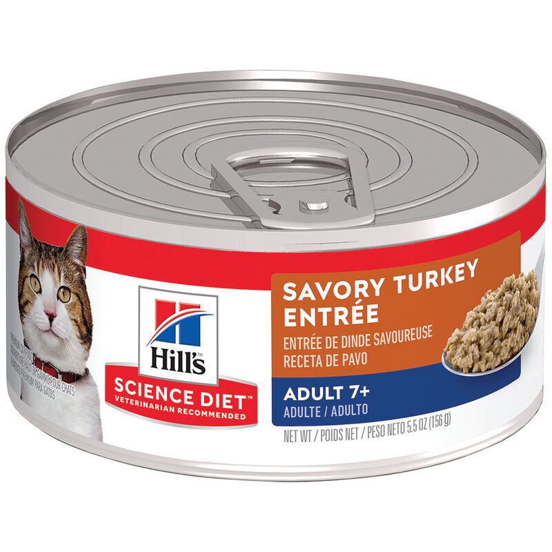 Science Diet, Adult 7+ Savory Turkey Canned Cat Food, 156 g - Wet Cat Food image number null