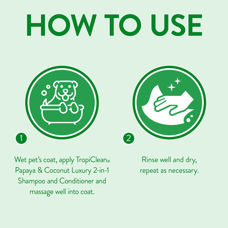 Tropiclean, Papaya & Coconut 2-in-1 Shampoo image number null