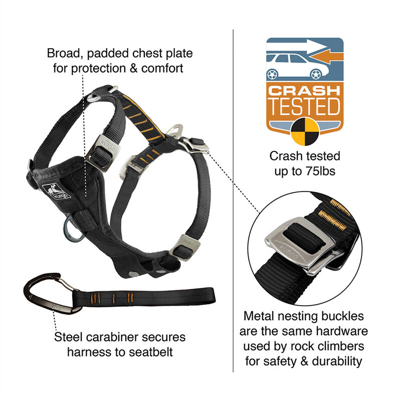 Kurgo, Tru-Fit Car Harness Enhanced Strength - Black image number null