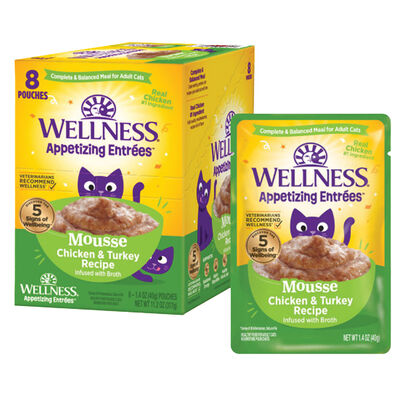 Wellness, Appetizing Entrée - Mousse Chicken & Turkey with Broth - Wet Cat Food