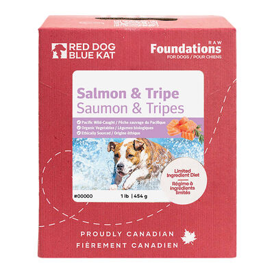 Red Dog Blue Kat, Foundations Salmon and Tripe 4x0.25lb - Frozen Dog Food