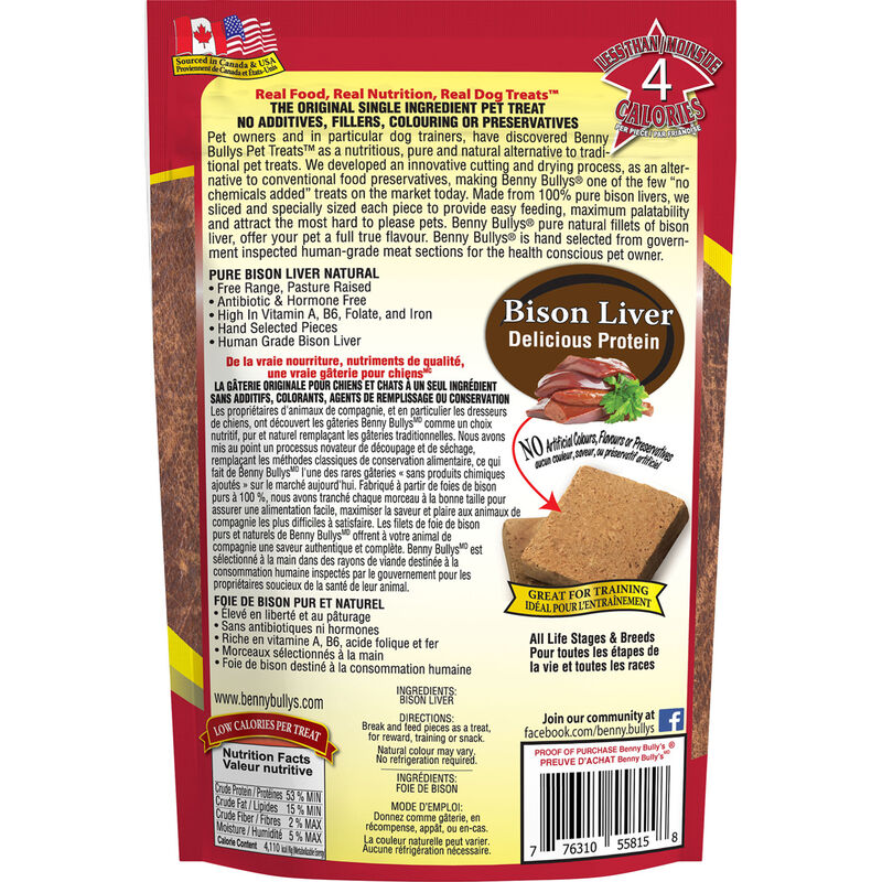 Benny Bully's, Bison Liver Chops - 60 g - Dog Treat image number null