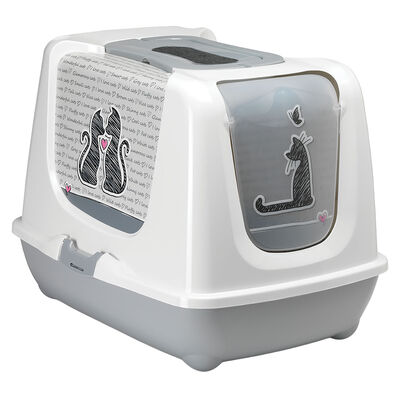 Moderna Love Letter Closed Litter Box - Grey
