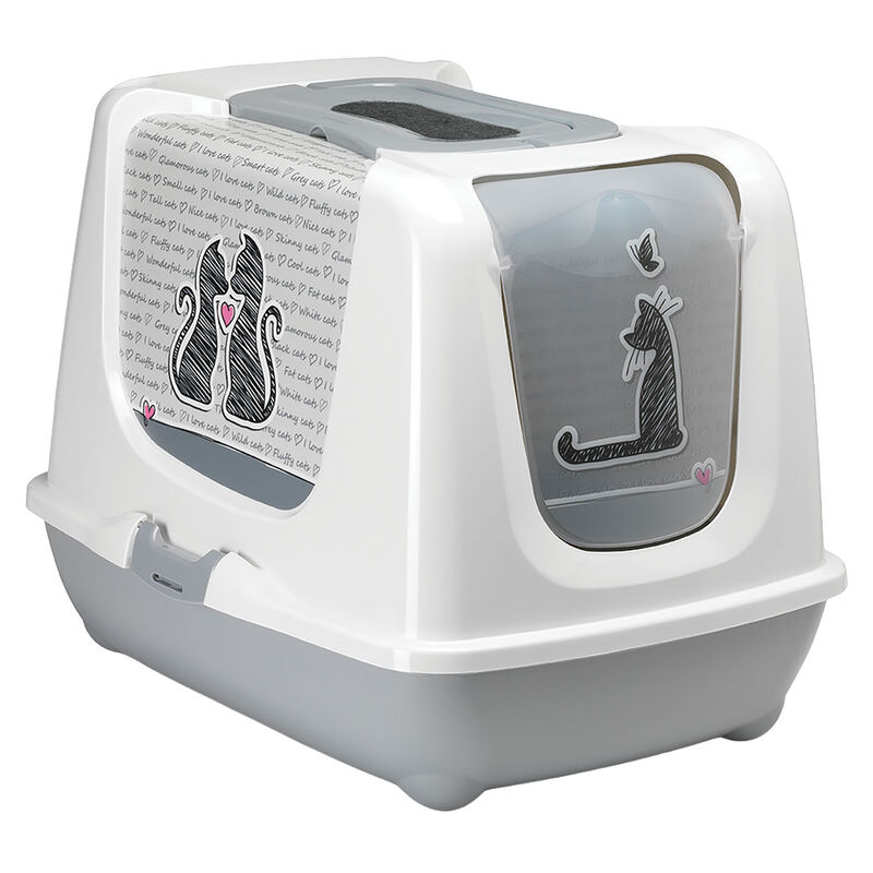 Moderna Love Letter Closed Litter Box - Grey image number null