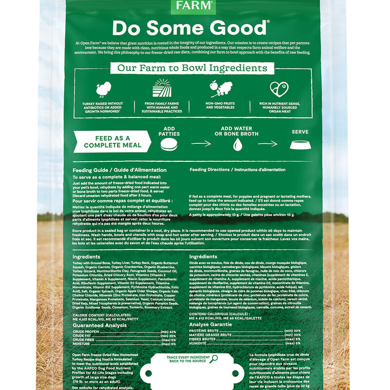 Open Farm, Freeze Dried Patties - Homestead Turkey - Freeze Dried Dog Food image number null