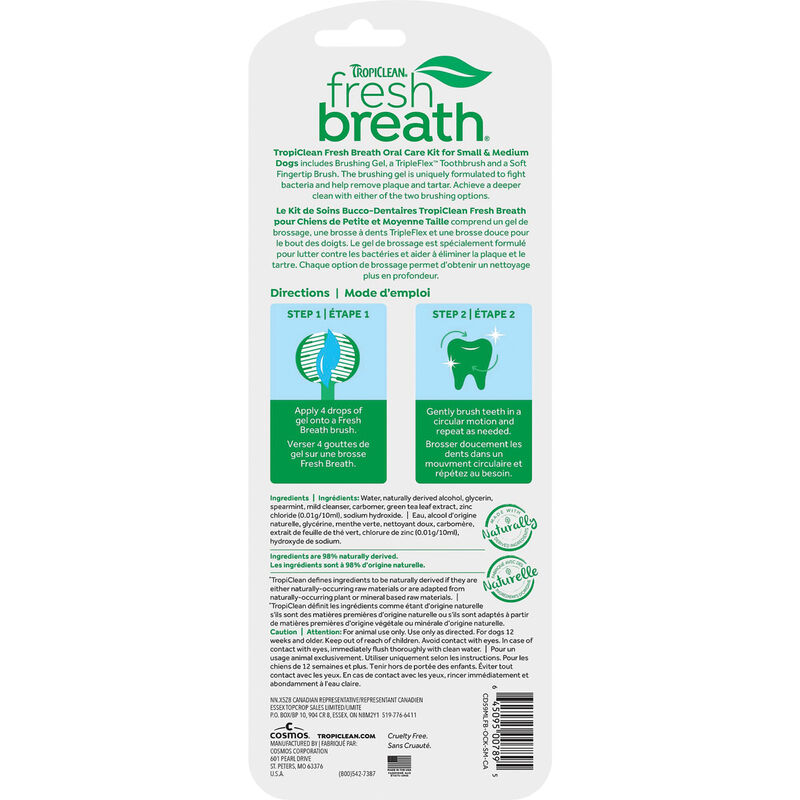 Tropiclean, Fresh Breath Oral Care Kit for Small & Medium Dogs image number null