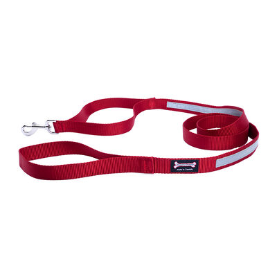 Reflective Nylon Regular Style Lead - Red - 1"W x 6'L