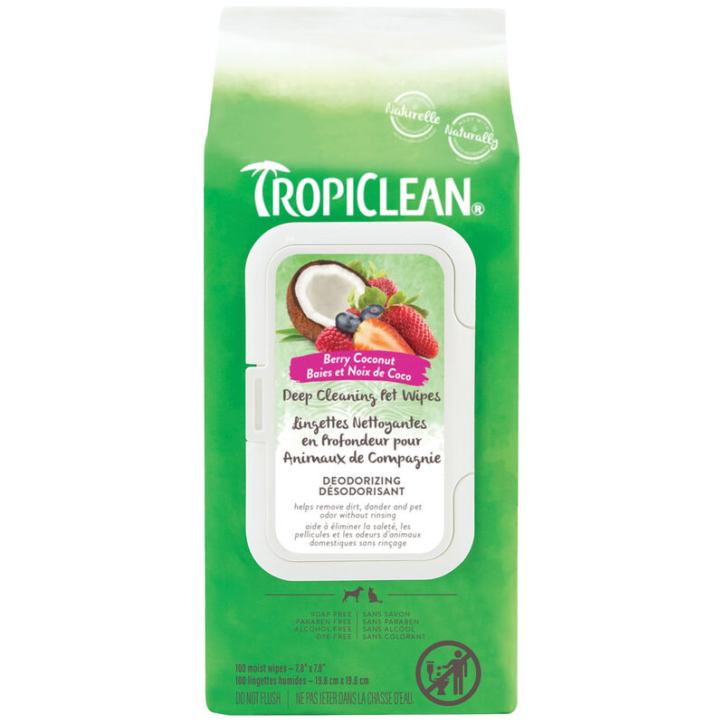 Tropiclean, Deep Cleaning Pet Wipes - 100 ct image number null