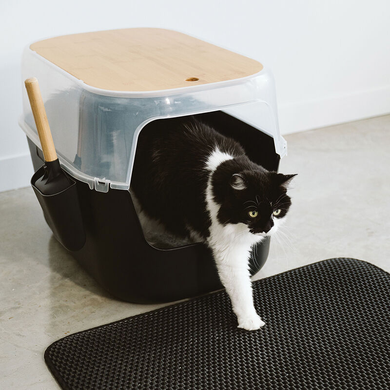 BeOneBreed, Luxury Litter Box w/ Bamboo Top - Large - Black image number null