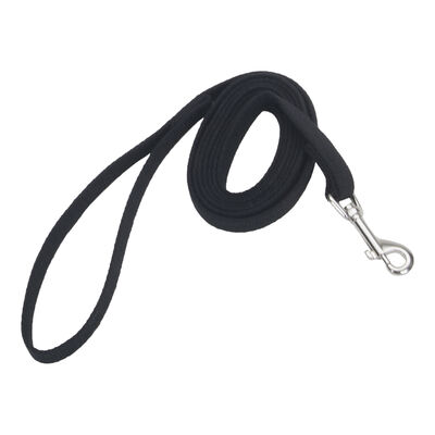 Train Right, Dog Training Leash - Cotton - Black - 5/8" x 20