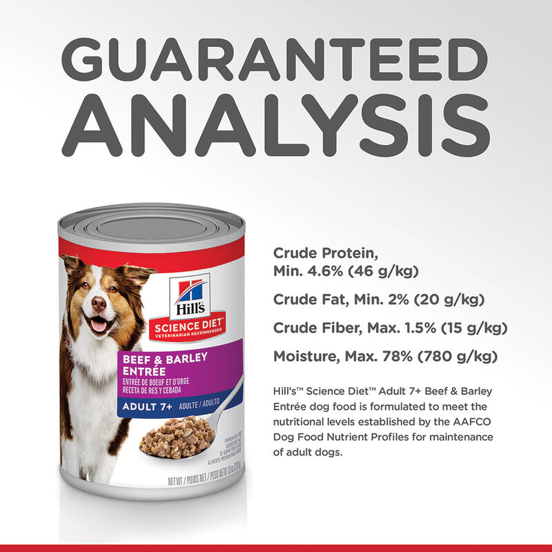 Science Diet, Adult 7+ Beef & Barley Canned Dog Food, 370 g - Wet Dog Food image number null