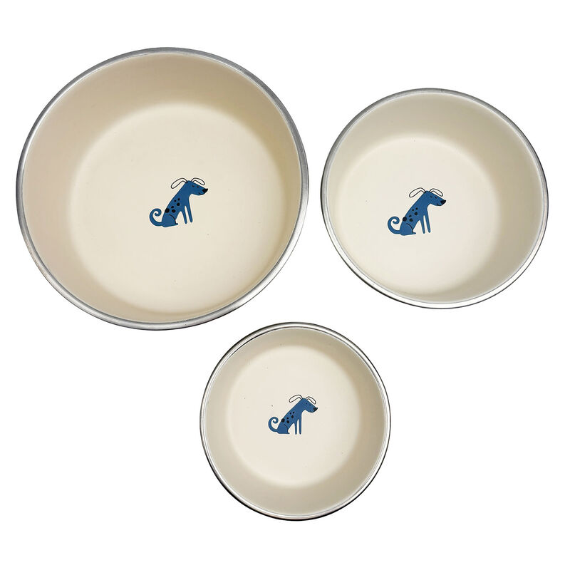 Brigade Printed Dog Bowl - Beige image number null