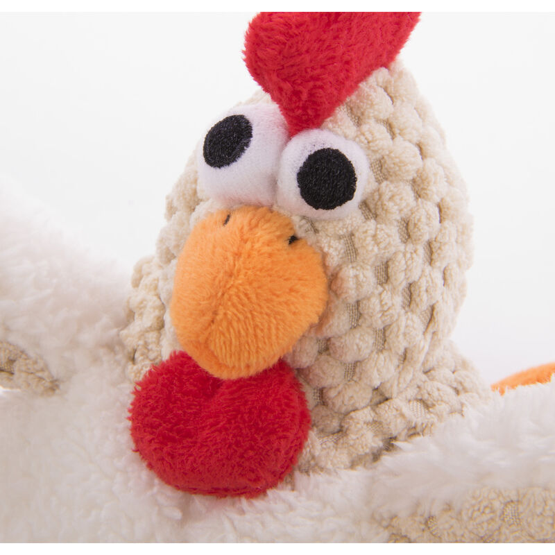 goDog Checkers Fat White Rooster - Dog Toy image number null