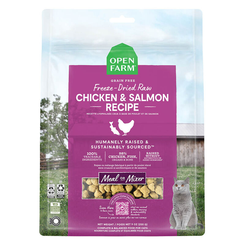 Open Farm, Freeze Dried Raw Morsels - Chicken & Salmon - Freeze Dried Cat Food image number null