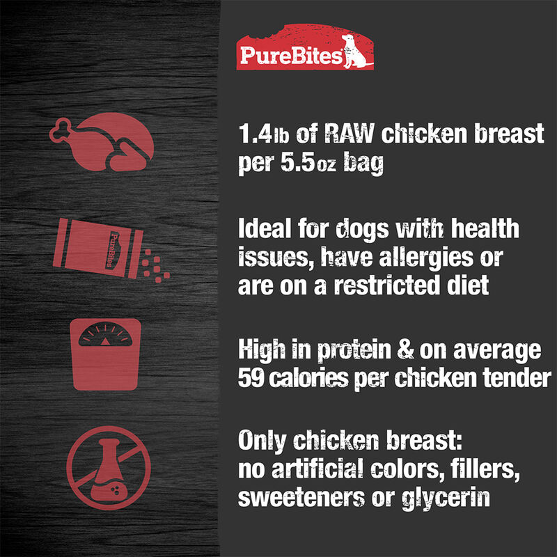 PureBites, Mid Size Dog Treats - Chicken Jerky - Freeze Dried Dog Treat image number null