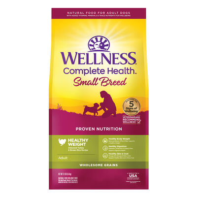 Wellness, Complete Health Small Breed, Healthy Weight Turkey & Brown Rice - Dry Dog Food