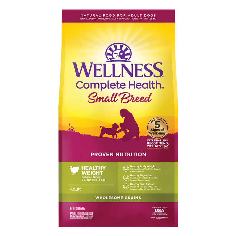 Wellness, Complete Health Small Breed, Healthy Weight Turkey & Brown Rice - Dry Dog Food image number null