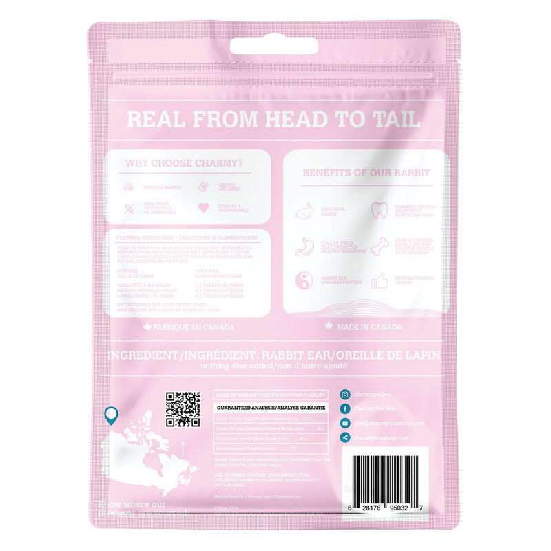 Charmy, Air Dried Rabbit Ear for Dogs image number null