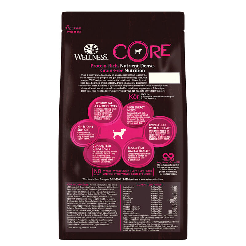 Wellness, Core, Grain Free Small Breed - Dry Dog Food image number null