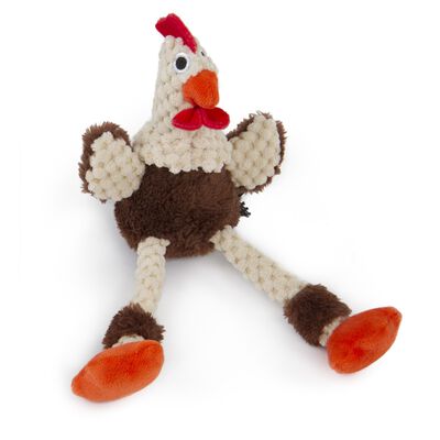 goDog Checkers Skinny Rooster - Dog Toy