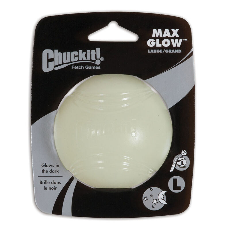 Chuckit!, Max Glow Ball - White - Toss Dog Toy image number null