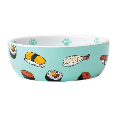 PetRageous, Sushi Time Bowl - Teal - 1.75 cup