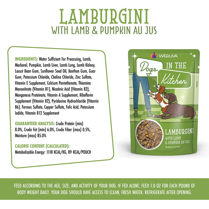 Weruva, Pouch, Adult - Lamburgini - 80 g - Minced - Wet Dog Food image number null