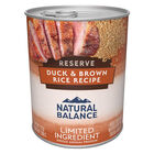 Natural Balance, Can, Adult - LID - Reserve Duck & Brown Rice - 368 g - Wet Dog Food image number null