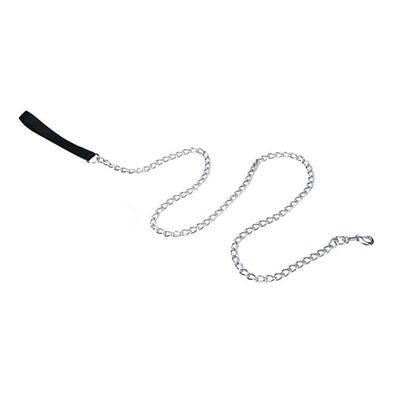 Chain Dog Leash with Nylon Handle, Black, 4.0 mm x 02' image number null
