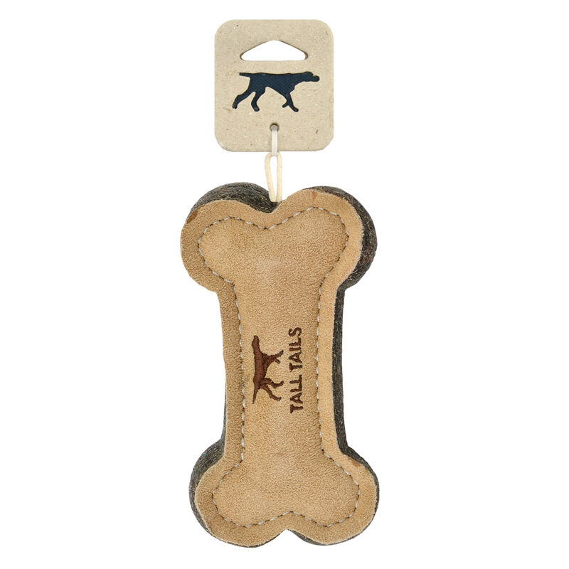 Tall Tails, Leather Wool Bone - 6" - Toss Dog Toy image number null