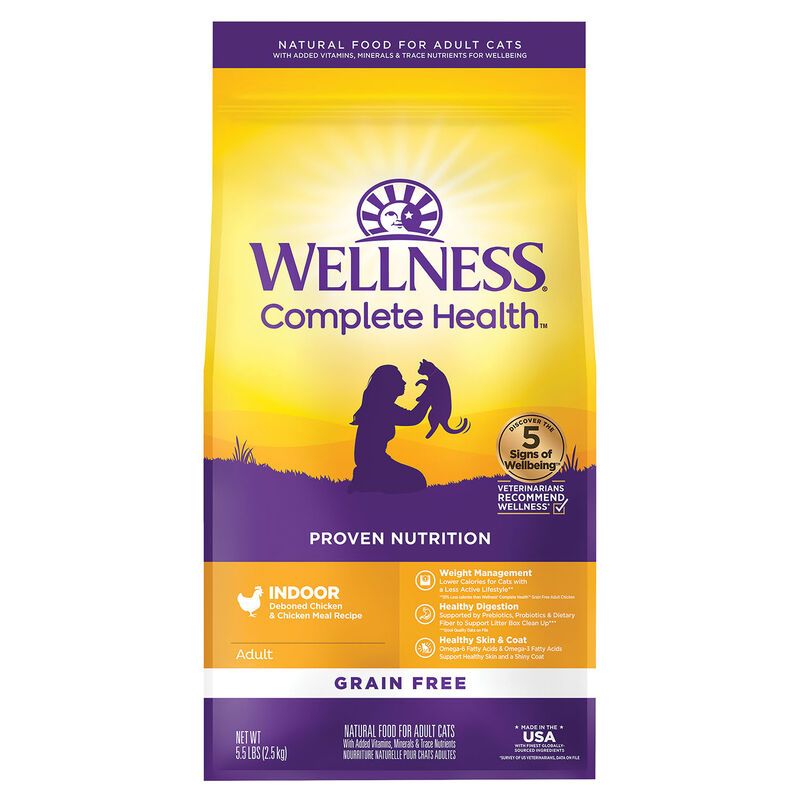 Wellness, Feline Adult - GF Complete Health - Indoor - Chicken - Dry Cat Food image number null