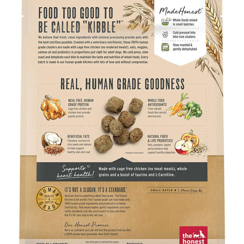 The Honest Kitchen, Whole Food Clusters, Whole Grain Chicken & Oat Recipe - Dry Dog Food image number null