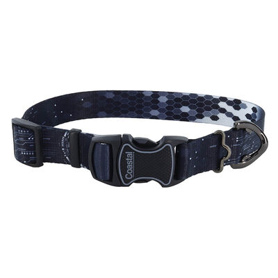 Adjustable Fashion Dog Collar, Digital Matrix, Small - 5/8" x 10-14"