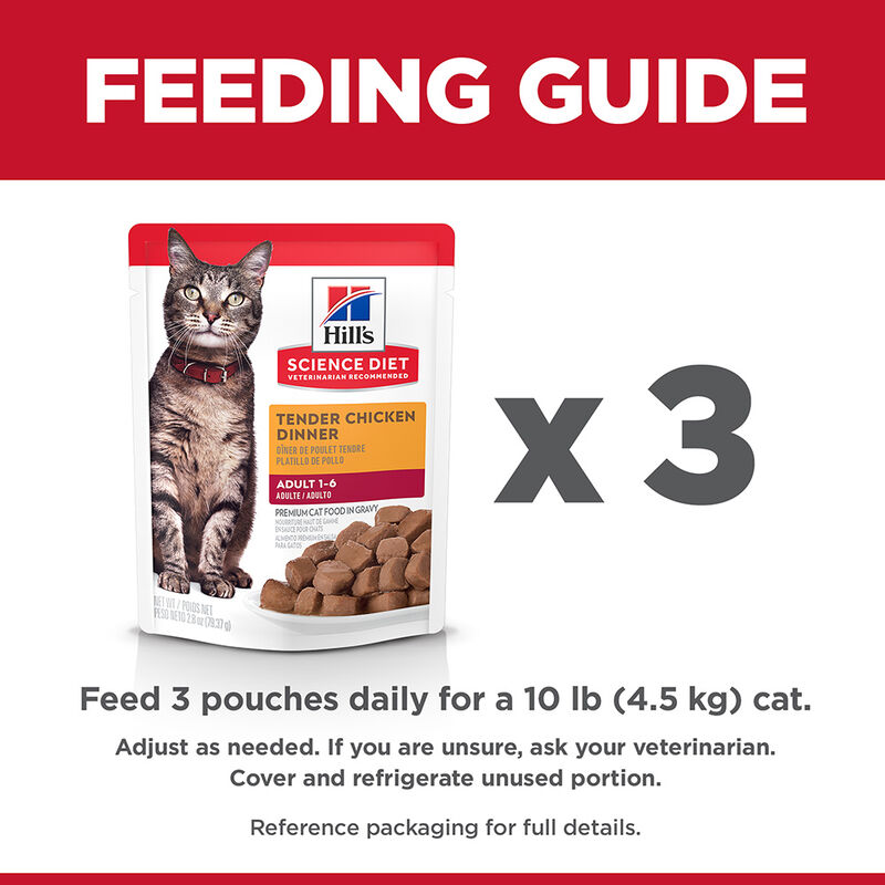 Science Diet, Adult Tender Chicken Dinner Wet Cat Food - 80 g - Wet Cat Food image number null